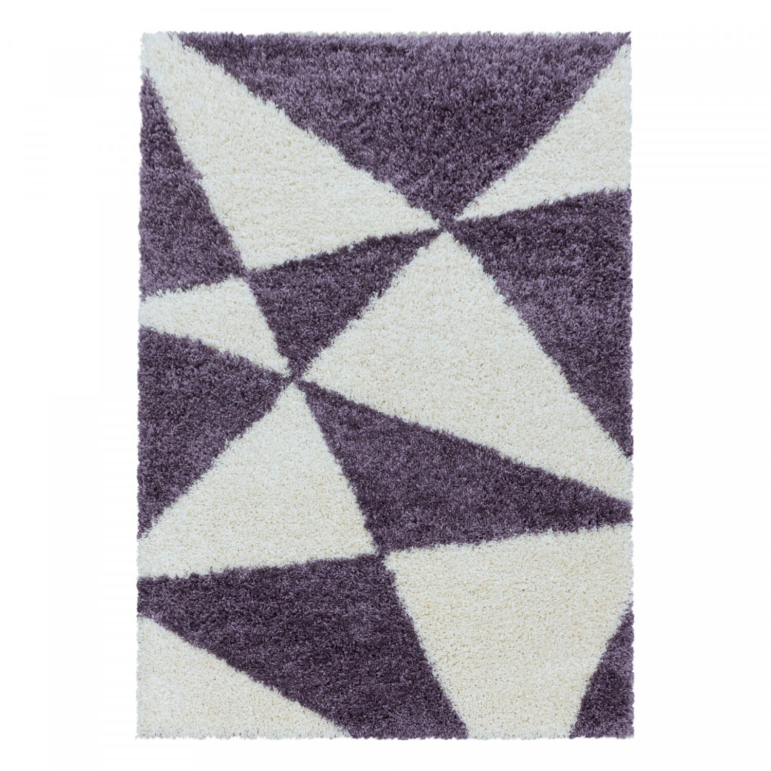 Stilvoller Hochflor Teppich, Modernes geometrisches Design, weicher Shaggy