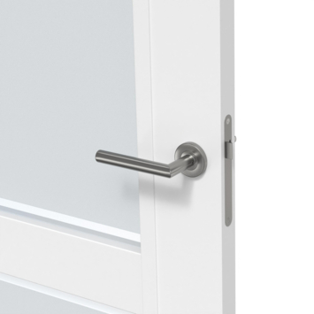 Arne & Bodil binnendeur ABB105 mat glas met blanke rand - wit afgelakt - glaslat wit