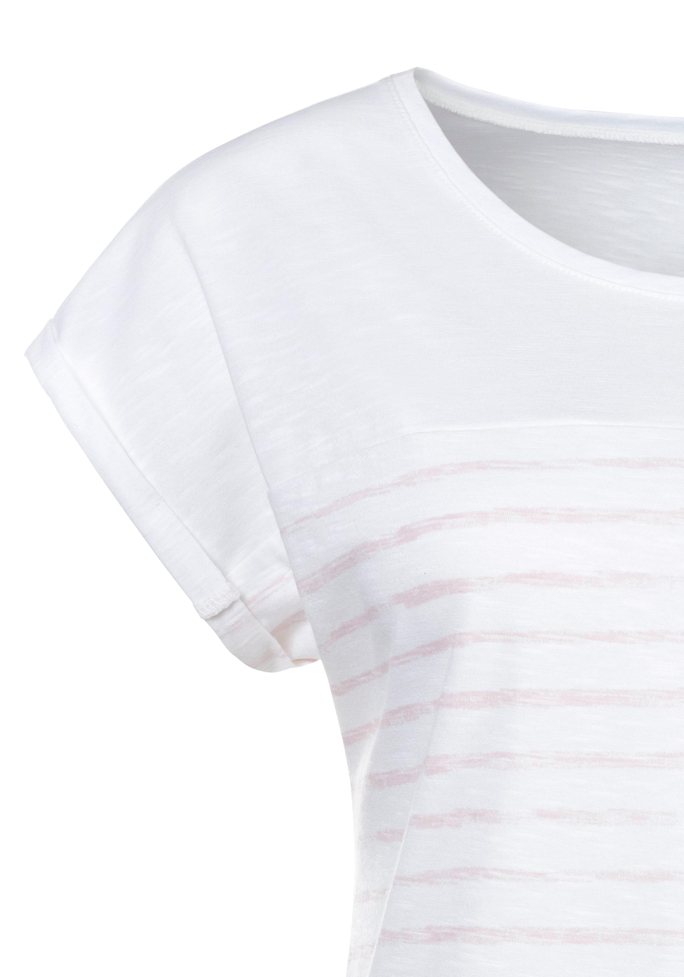 Beachtime T-Shirt »mit Streifendesign«, aus weicher Baumwoll-Qualität