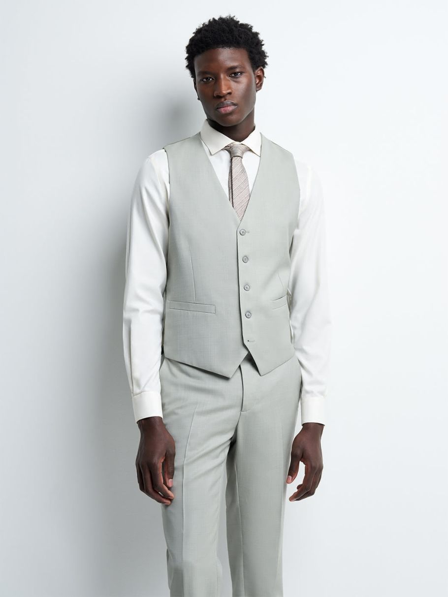 Gilet coordonnable en laine uni