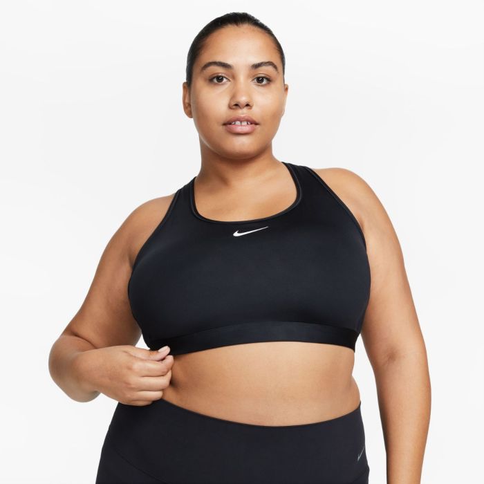 Nike Dame BH Swoosh Bra Medium Support (Plus Size) Sort