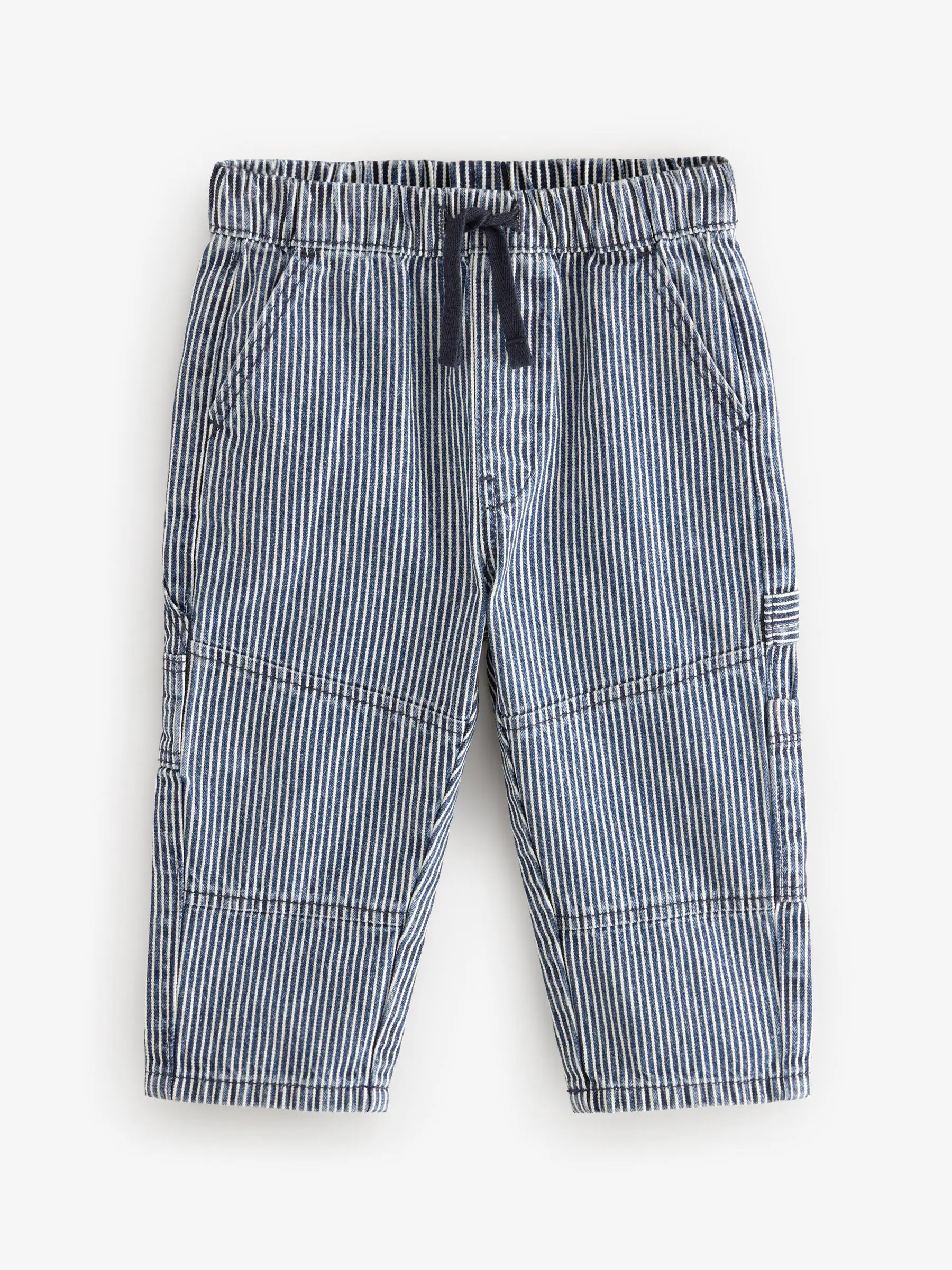 Blauw/wit gestreept - 100% katoenen Carpenter-jeans (3mnd-7jr)