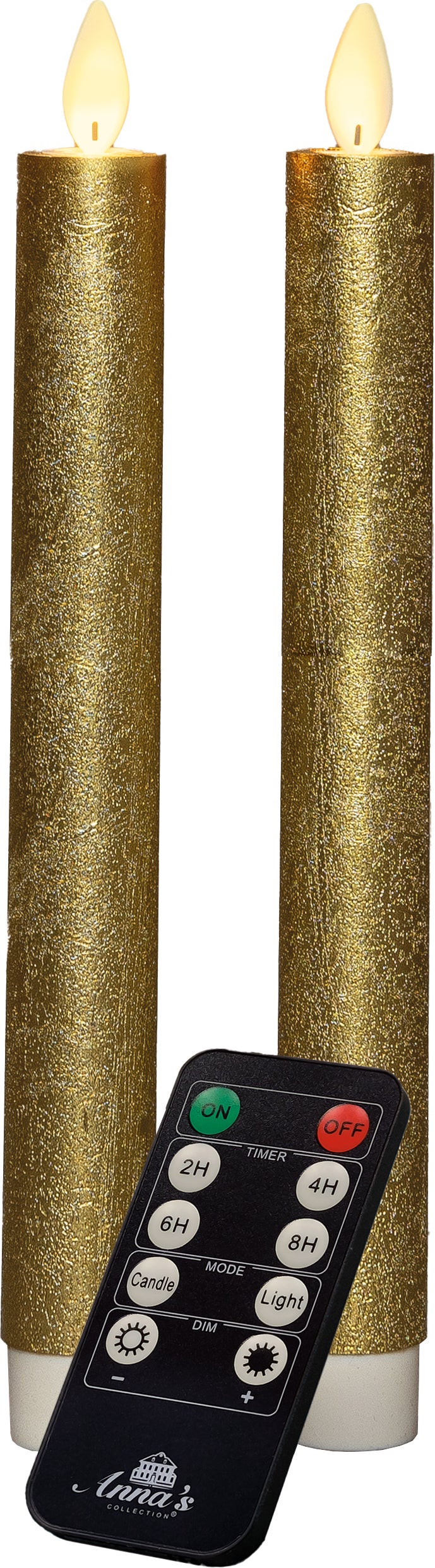 Anna's Collection LED dinerkaars goud D 2 H 23 cm 2 stuks