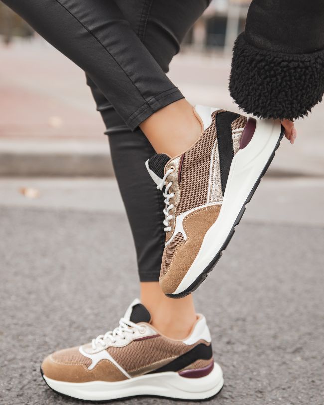Basket femme camel semelle épaisse - CL72 CAMEL