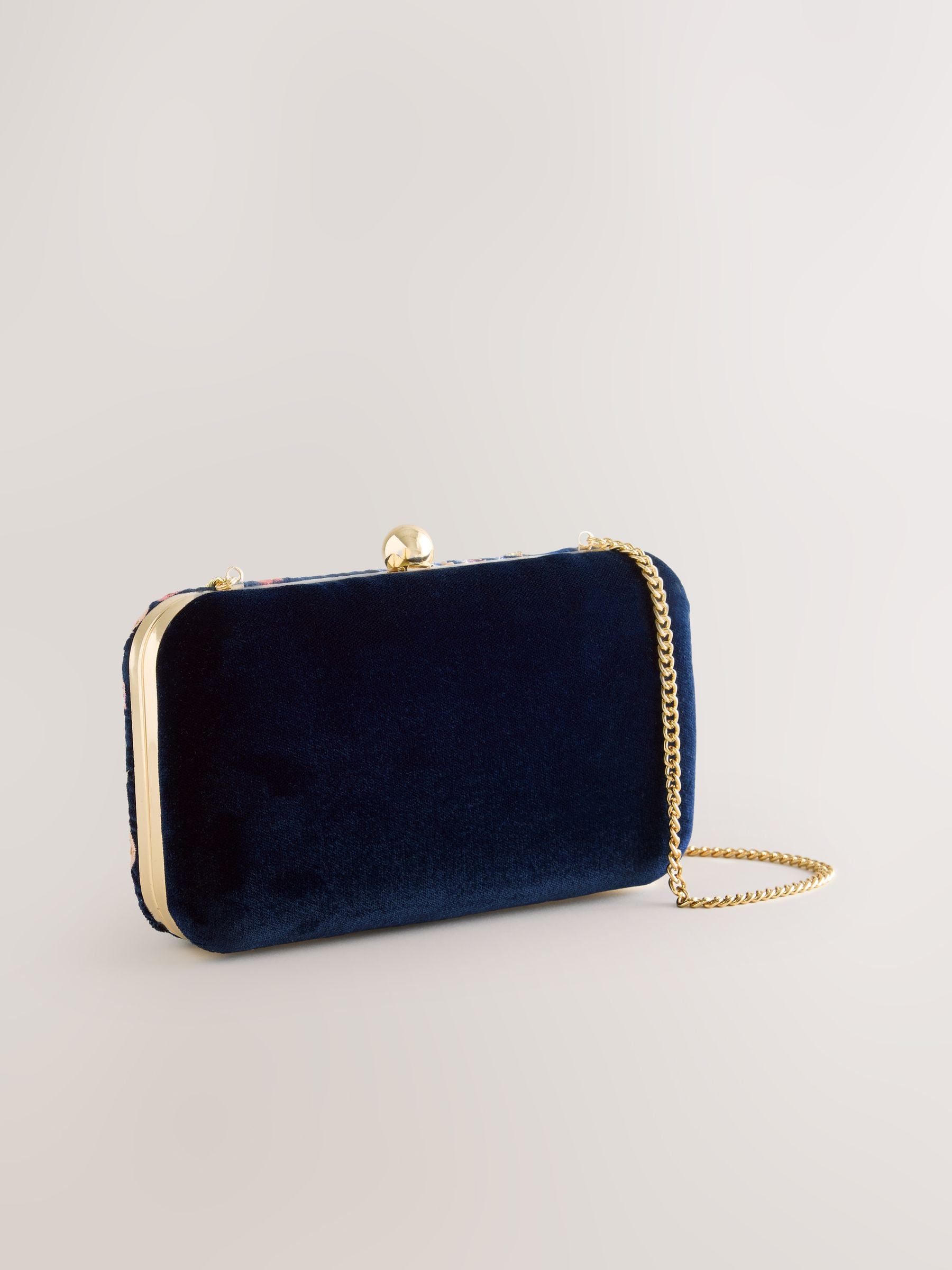 Marineblauw - Embellished Detail Bird Clutch Bag
