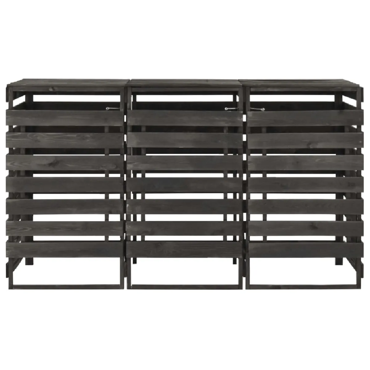 vidaXL Abri de poubelle triple 210x75x121 cm