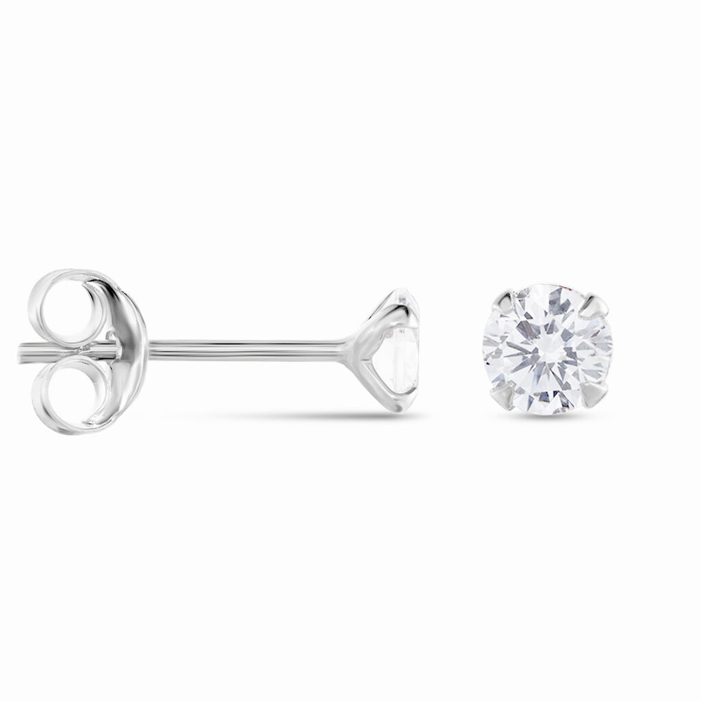 Boucles D'oreilles Puces Laena Argent Blanc Oxyde De Zirconium
