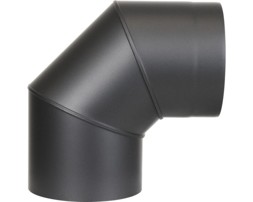 Dubbelwandige 90° boog zonder deur, Ø 150 mm, geïsoleerde stalen plaat, zwart