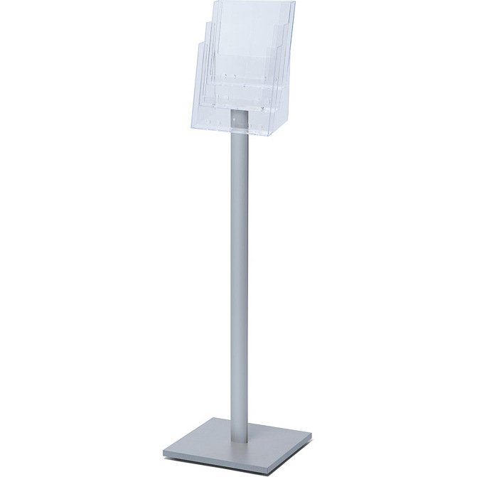 Porte-brochures sur pied aluminium anodisé Design standard