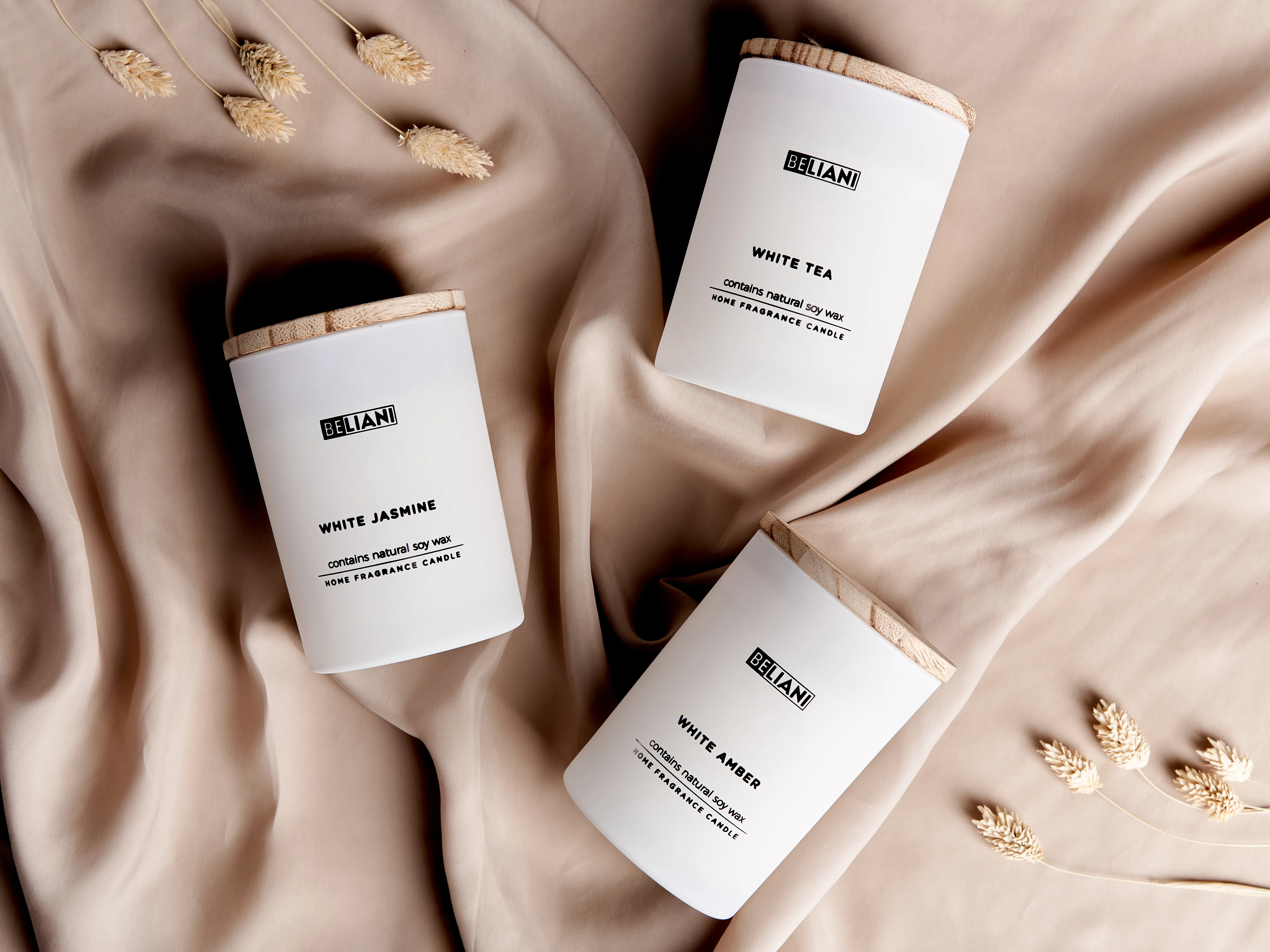 Set van 3 geurkaarsen SIMPLICITY Soja wax Frisse geurnoten Bloemige geurnoten