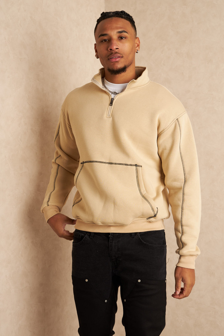 Sweat molletonné beige
