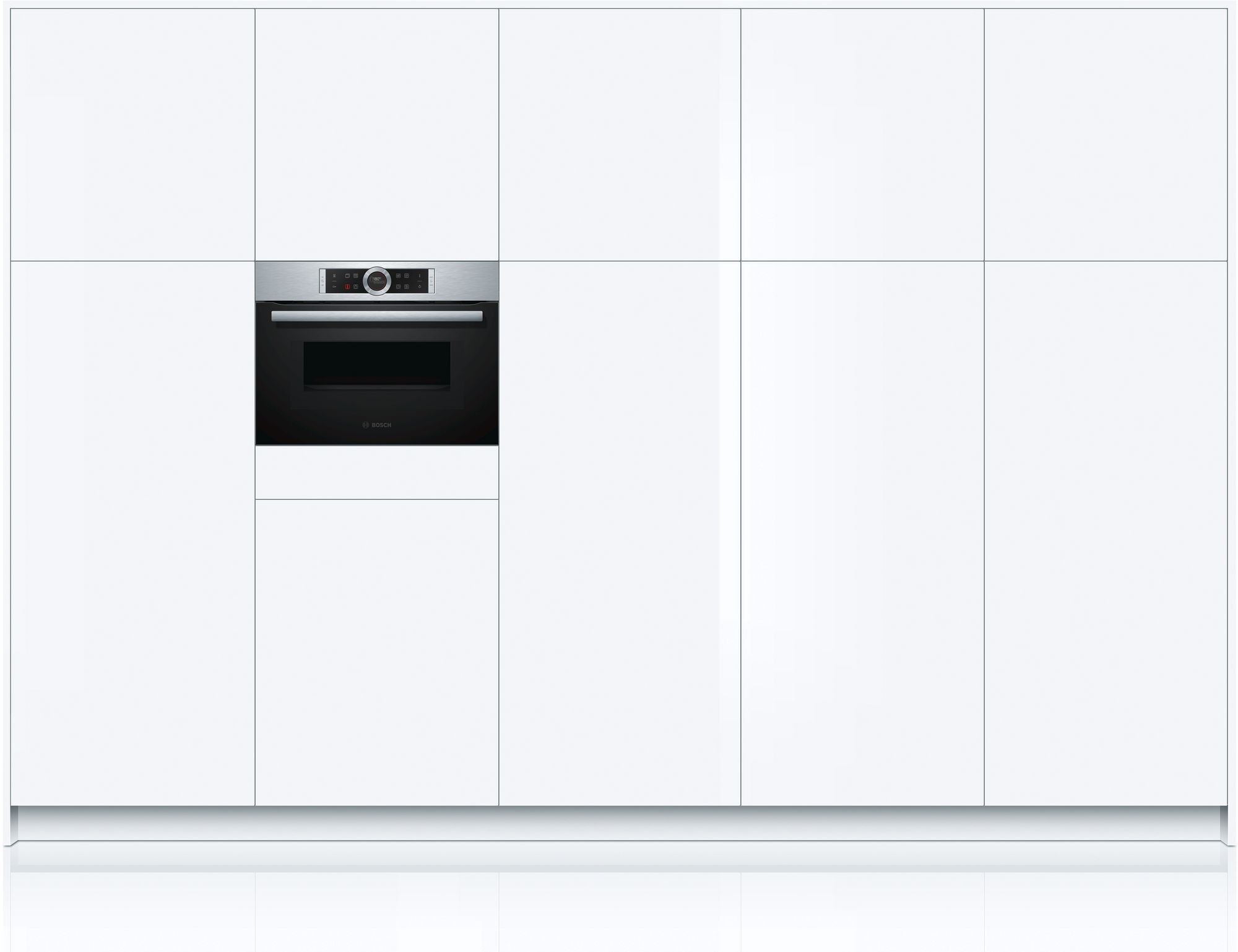 # PRODUTO RECONDICIONADO # Forno de Micro-ondas Compacto Série 8 60 x 45 cm Aço Inoxidável CMG633BS1-B
