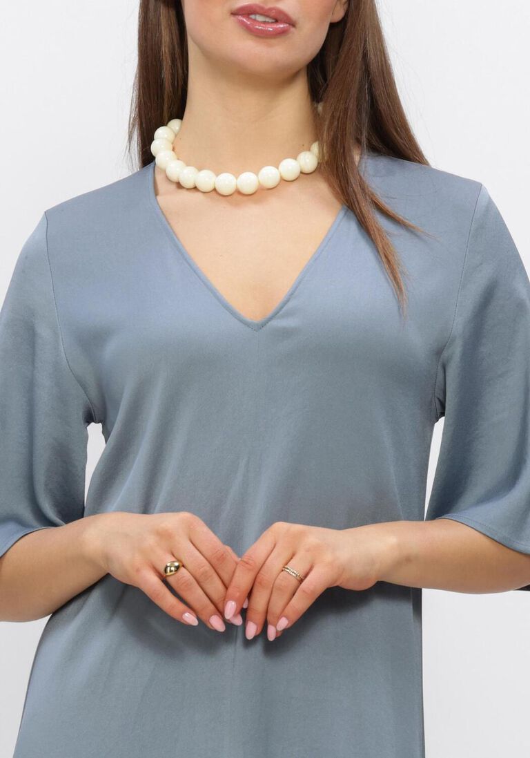 blauwe drykorn maxi jurk tivona