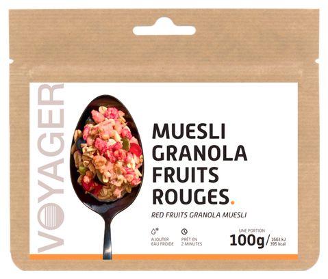 Repas Lyophilisé Voyager Muesli Granola Fruits Rouges 100g