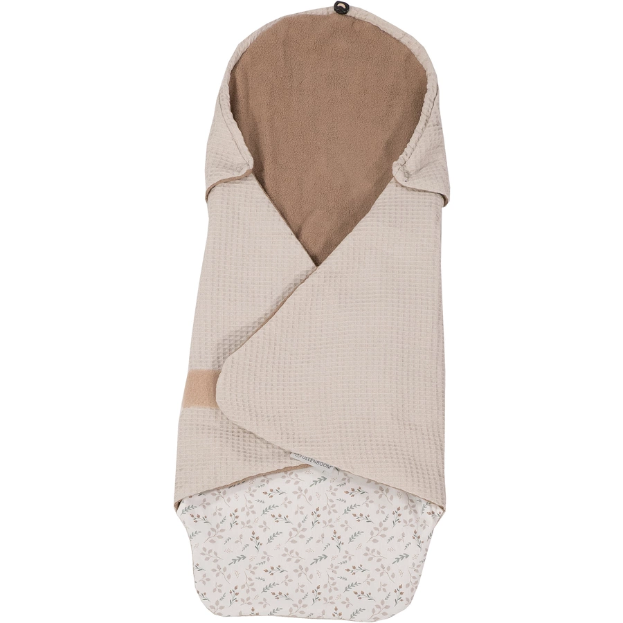 ULLENBOOM Sommer-Einschlagdecke Waffel Motiv Floral Sand
