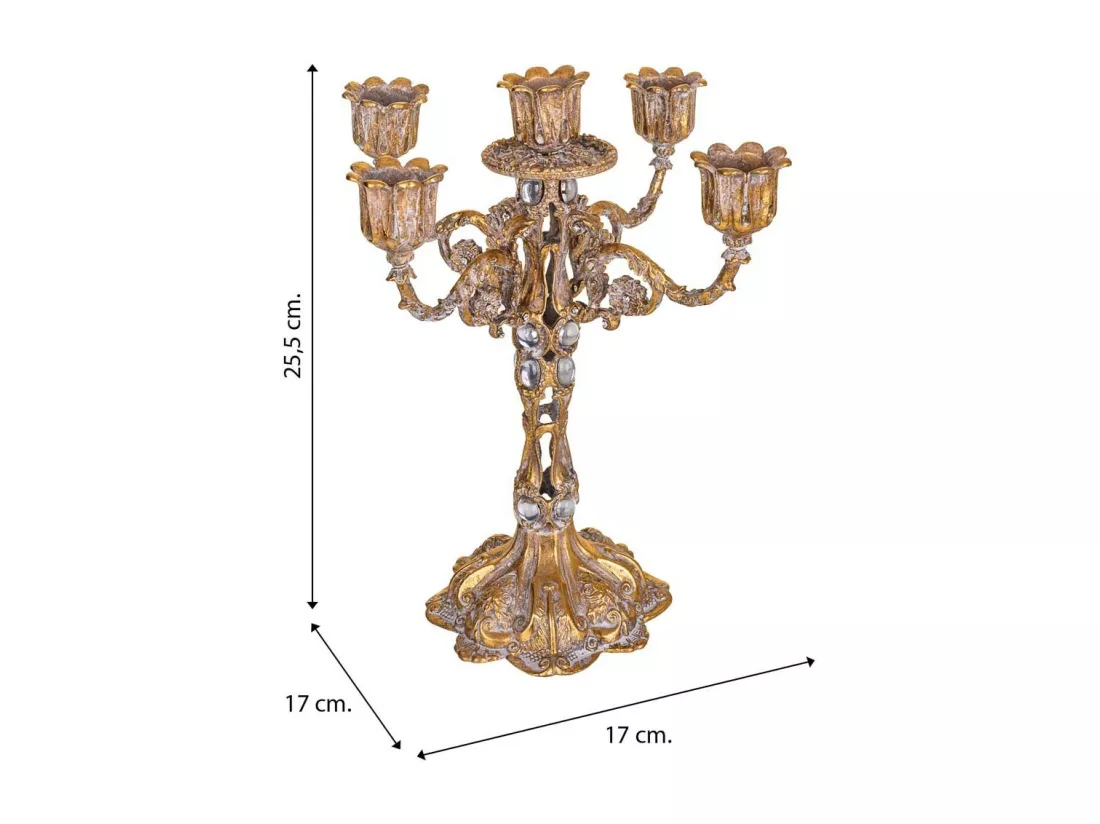 Chandelier doré 17x17x25.5h