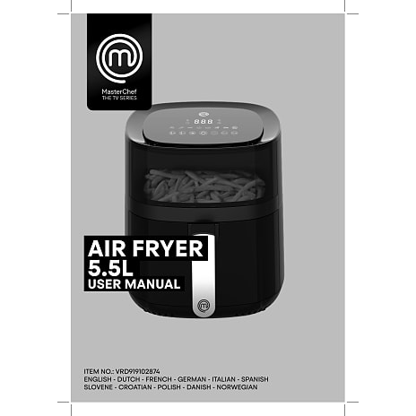 Masterchef Airfryer 5,5 liter - sort