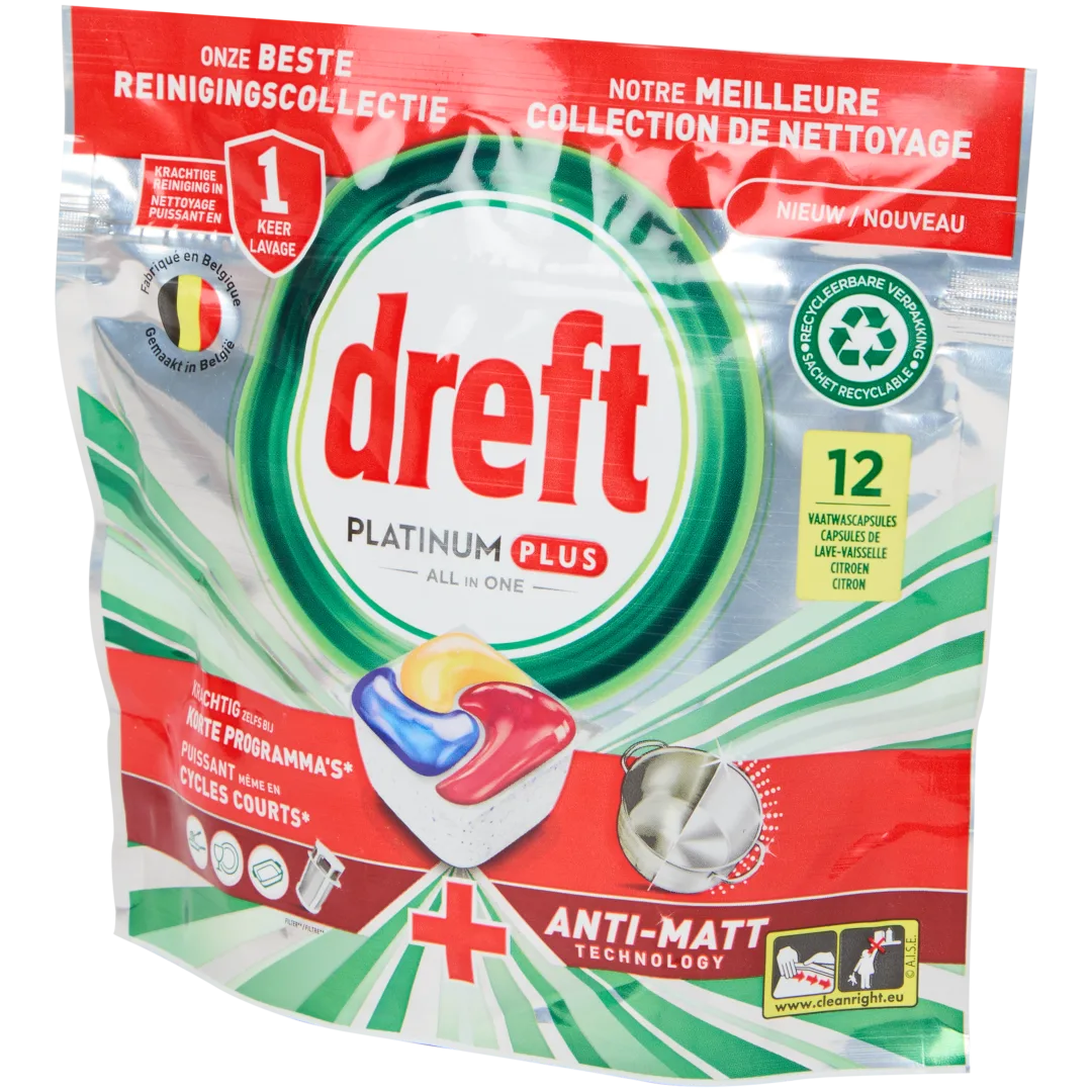 Dreft Platinum Plus all-in-one vaatwastabletten 12 stuks