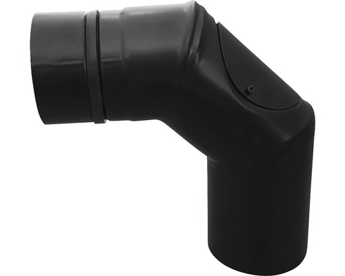 Pelletkachelpijp - bocht Bertrams 90° Ø 80 mm gepoedercoat zwart met deur