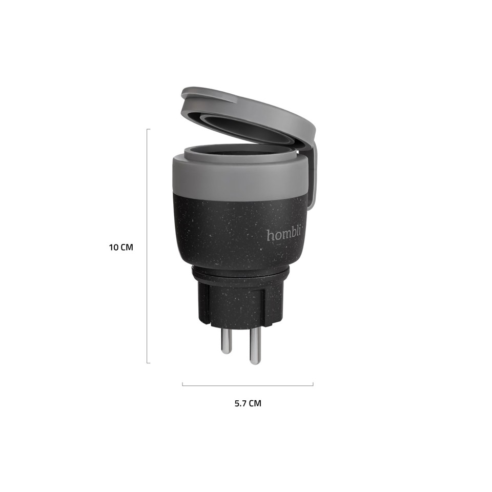 Hombli - Smart Outdoor Stikkontakt EU V2, Sort