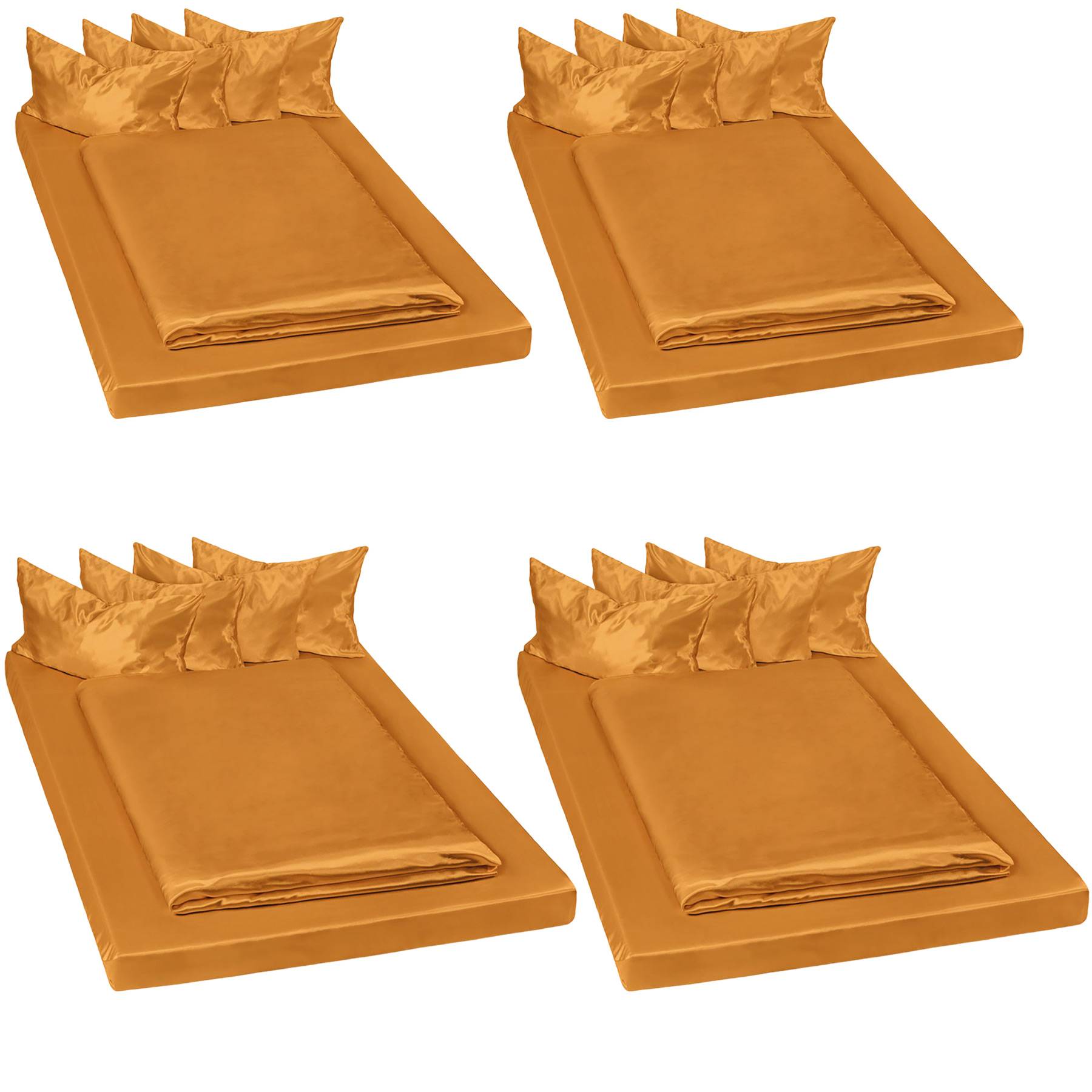 4 Bettwäsche-Sets Satin