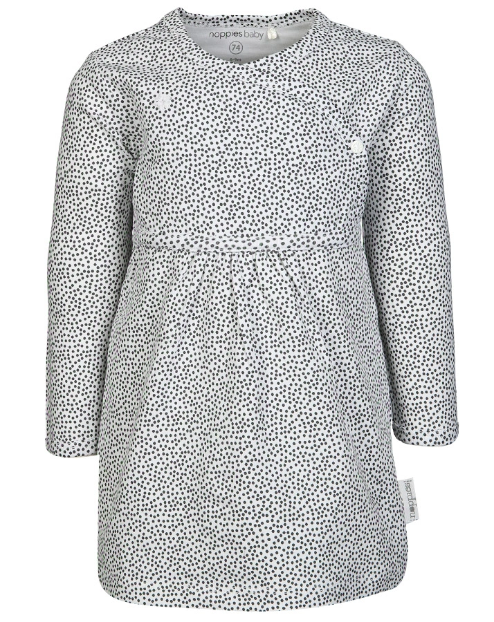 Langarm-Kleid MATTIE – AOP in weiß