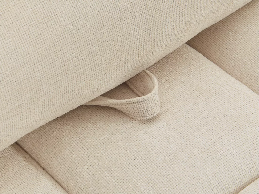 Fauteuil dossier avance-recule en tissu texturé beige APOLIU