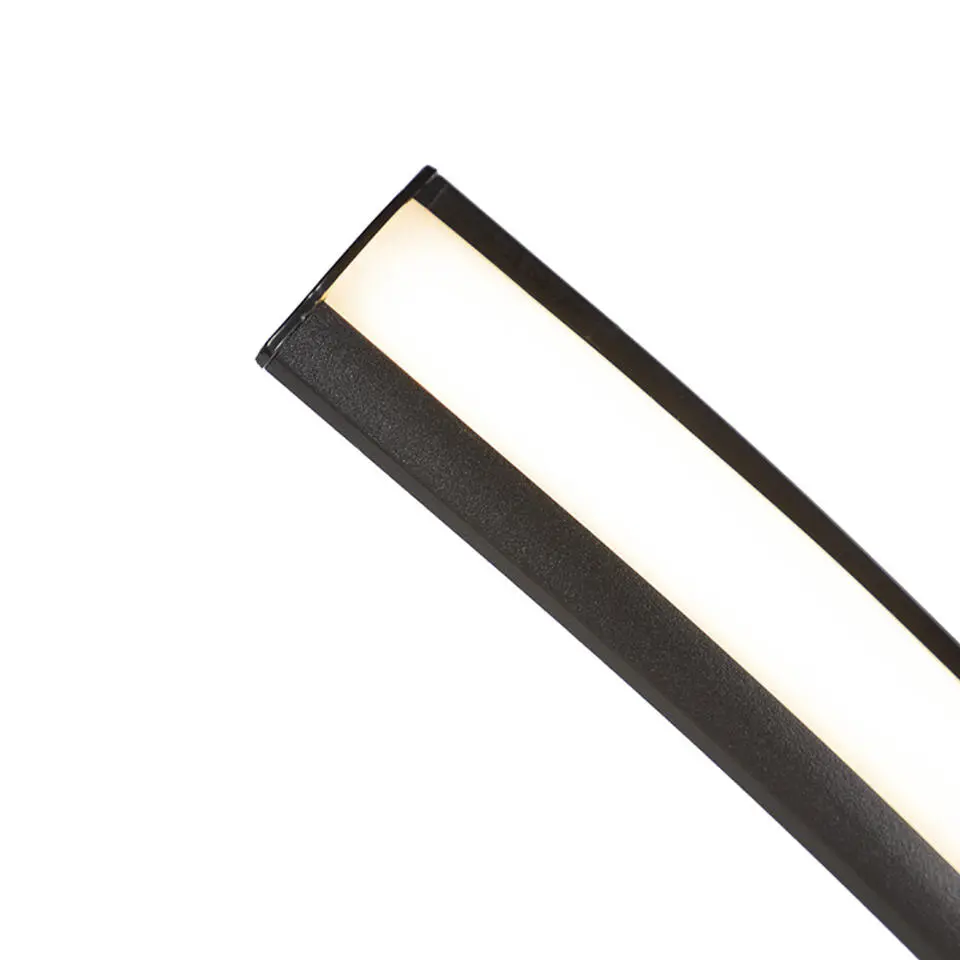 Qazqa vloerlampen twisted fl zwart geïntegreerde led