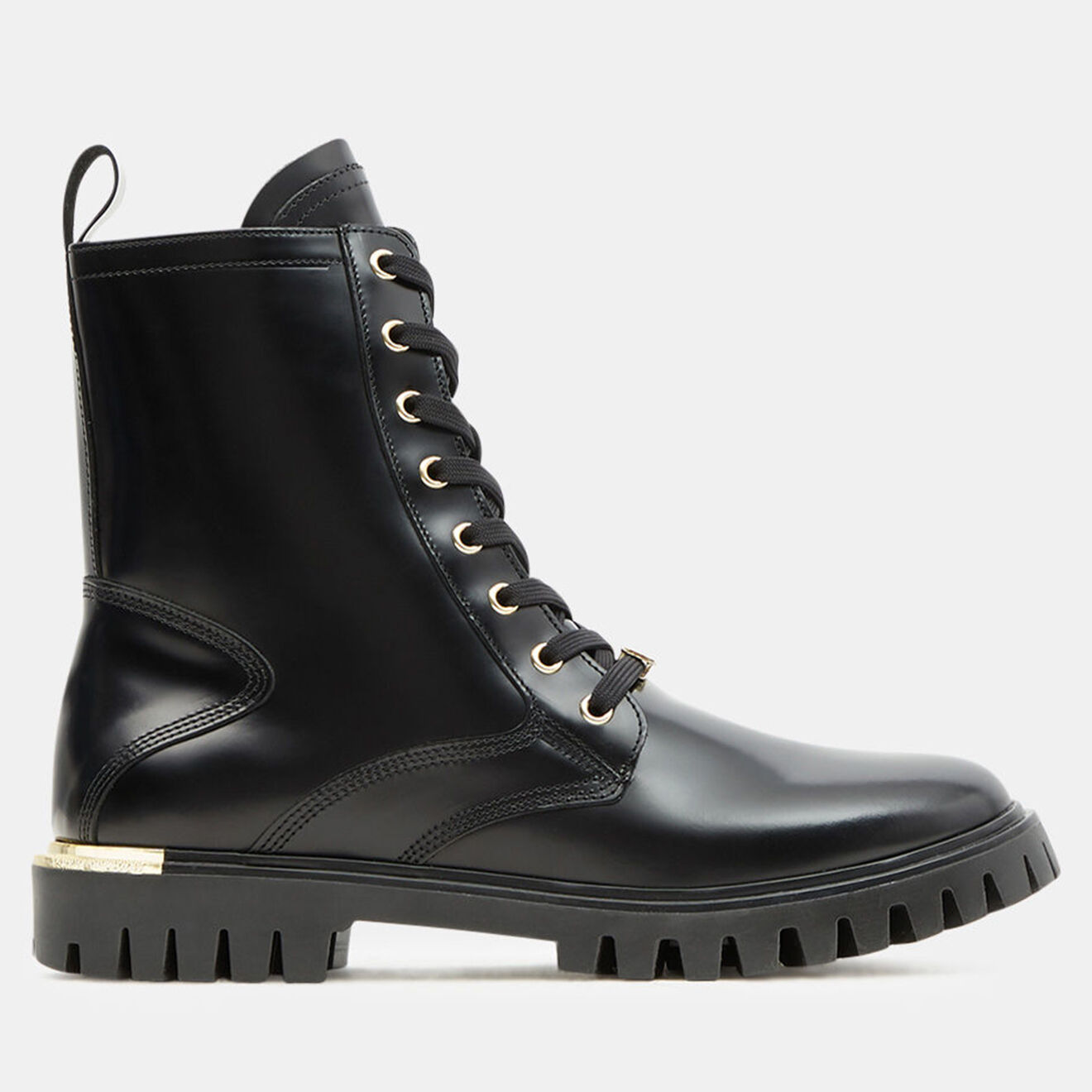 Tommy Hilfiger Boots en Cuir crantées noires