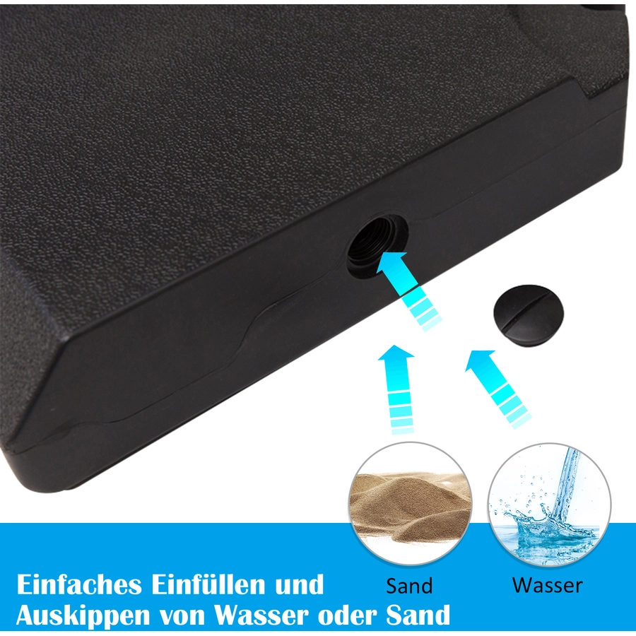 Outsunny Schirmständer 4-teilig schwarz