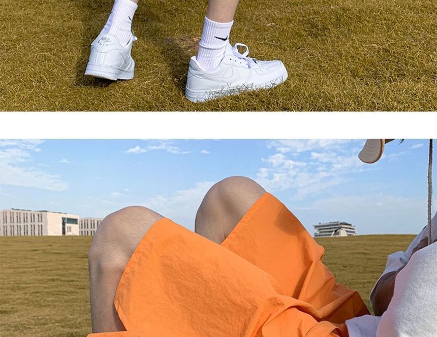 Juku Girls - Hoge taille, effen, wijde cargoshorts