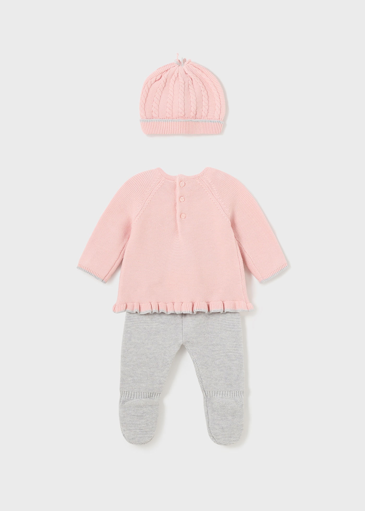 Conjunto de malha de algodão Better Cotton de 3 peças para recém-nascido