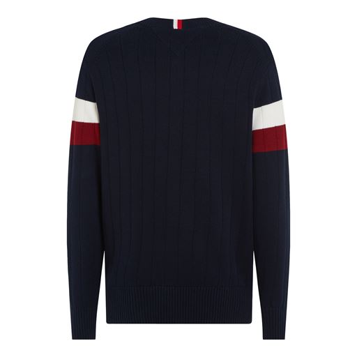 Tommy Hilfiger Colourblock Structure Striktrøje, Desert Sky, S