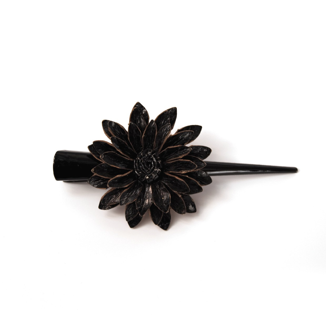 Haarklammer 'Blume', aus Leder, schwarz günstig bestellen