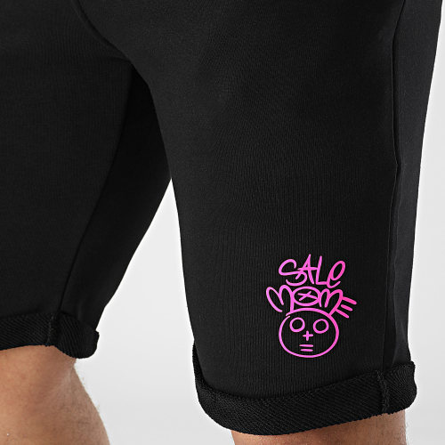 Short Jogging Toto Noir Rose Fluo