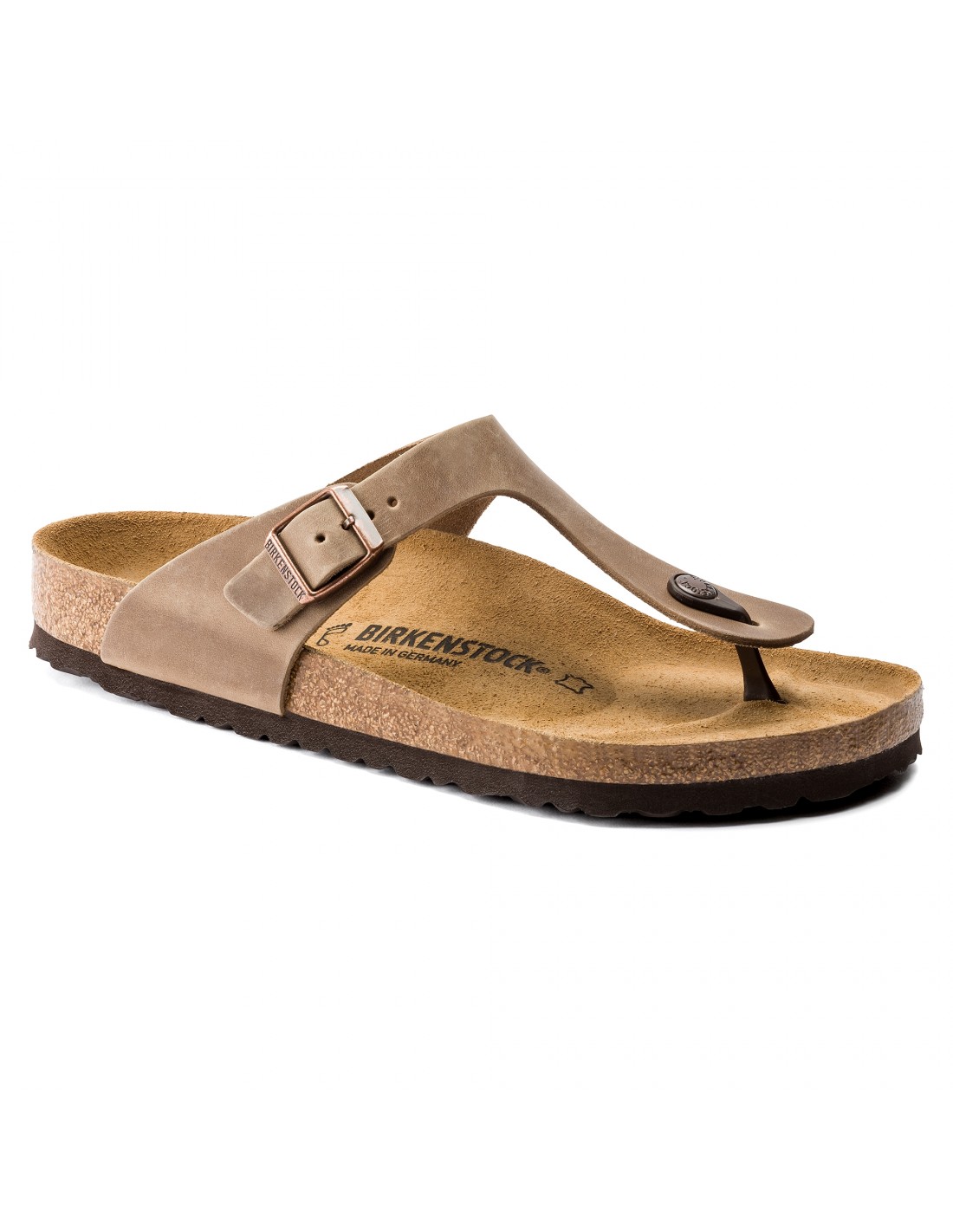 birkenstock Mules Femme Gizeh Oiled Tabacco Brown Cuir