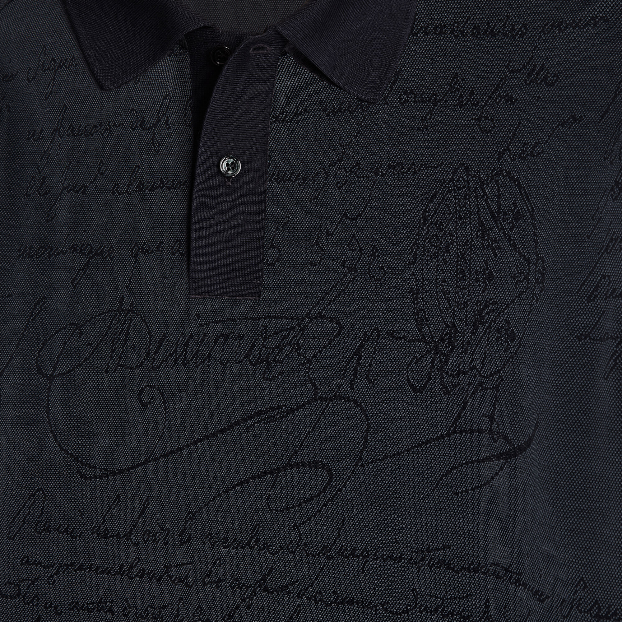 Polo En Jacquard Scritto All-Over