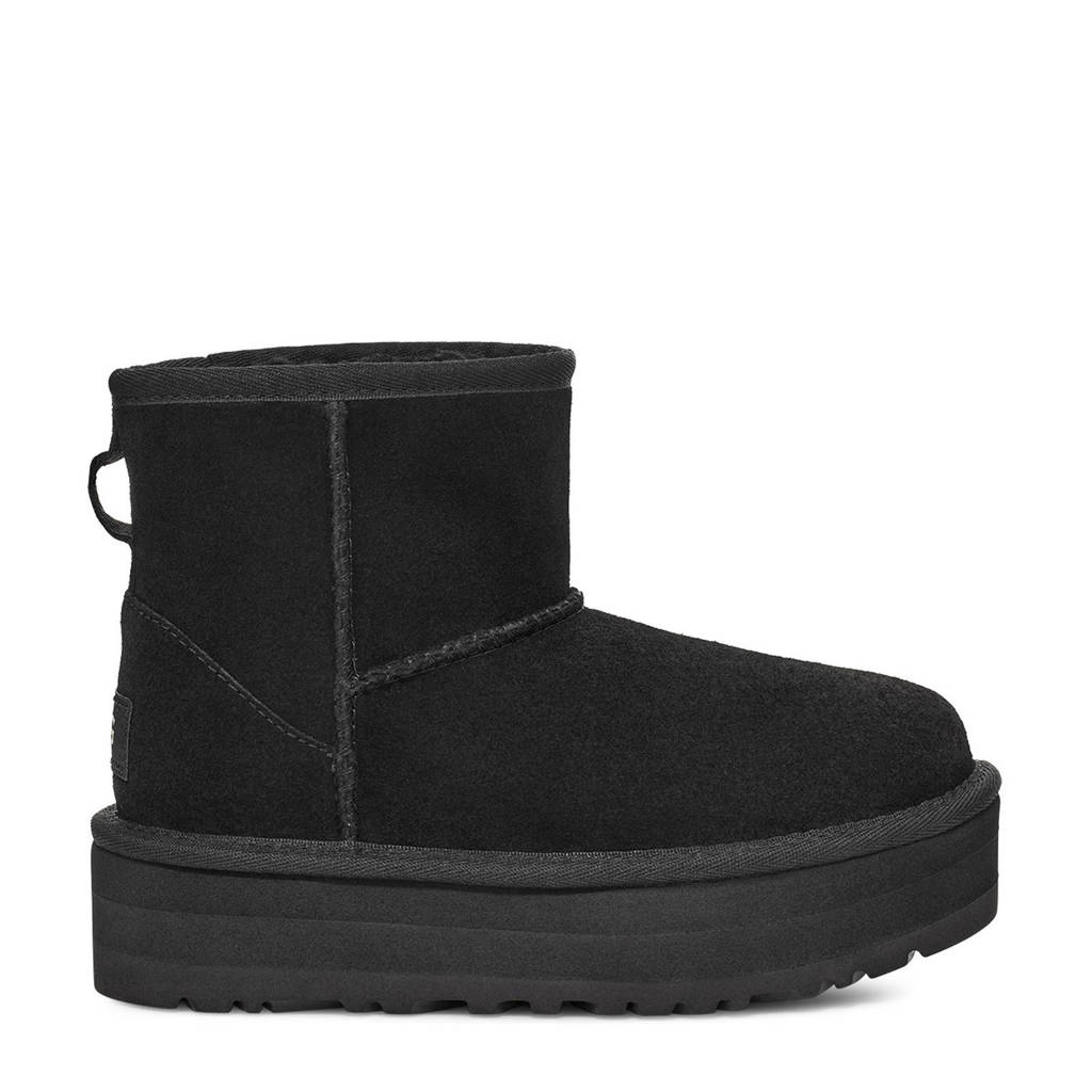 UGG Classic Mini Platformsuède enkelboots zwart
