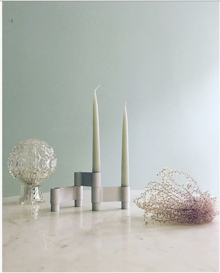 Studio About LINK, CANDLE HOLDER, MATT ALUMINIUM, 11060M 223