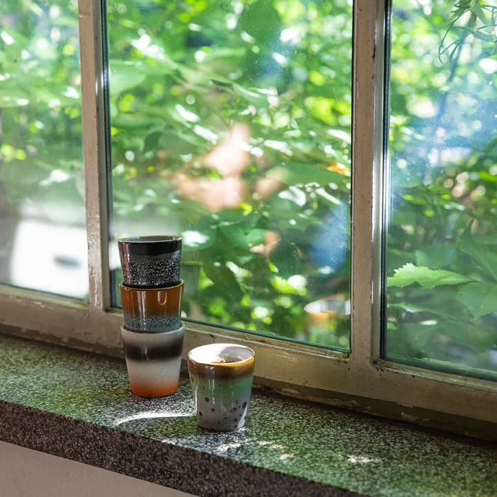 HKliving - 70's Espressobecher, lungo, expression (2er-Set)