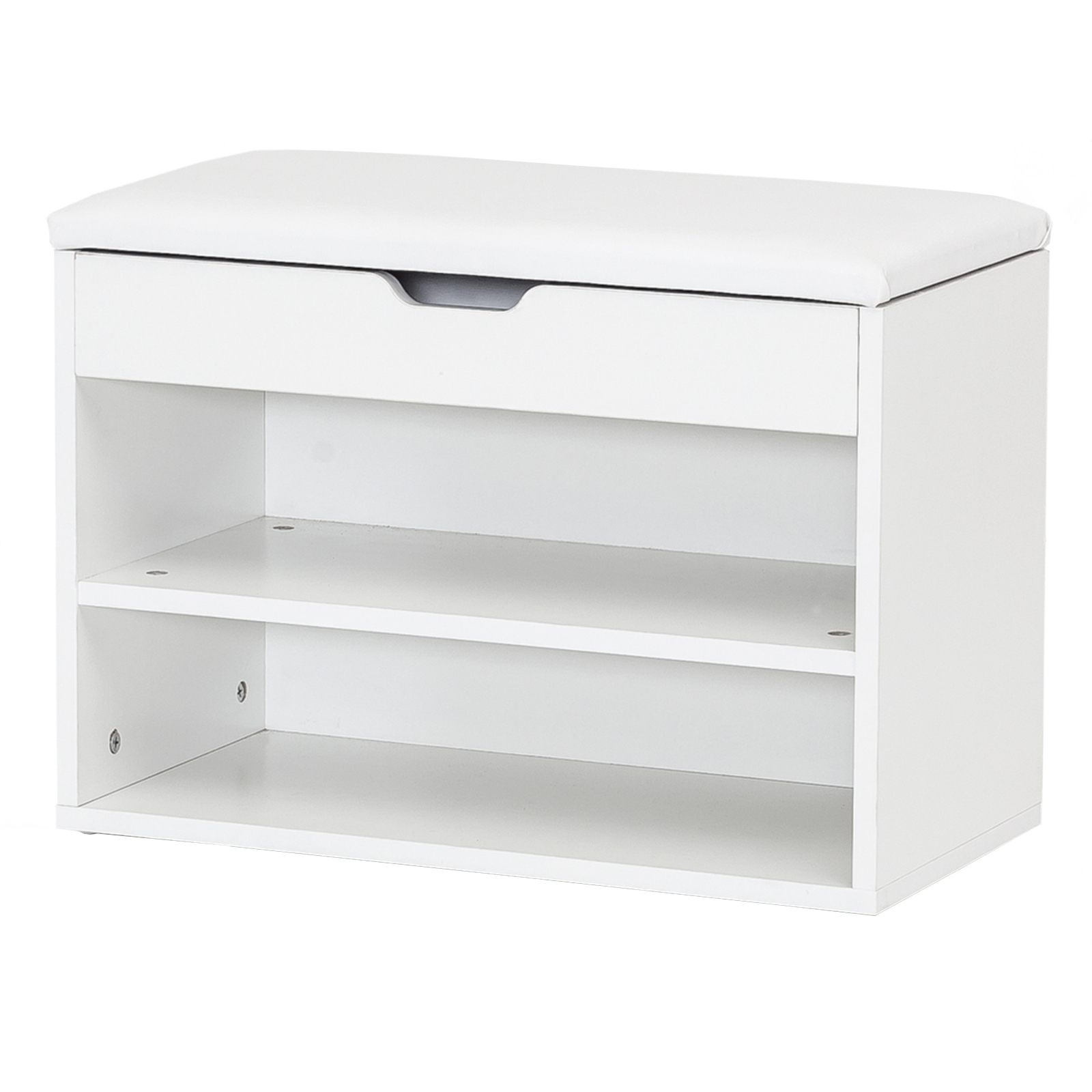 Schuhbank - weiß - mit Sitzauflage