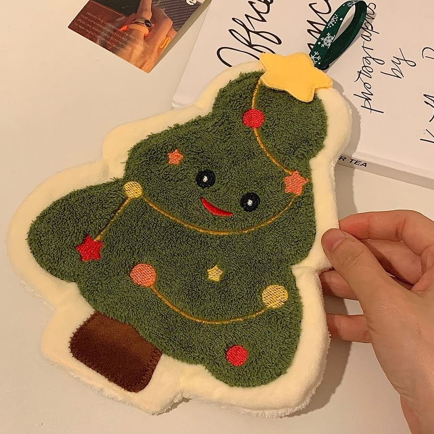 Intimo - Kerstboom / Peperkoekmannetje Koraal Fleece Handdoek
