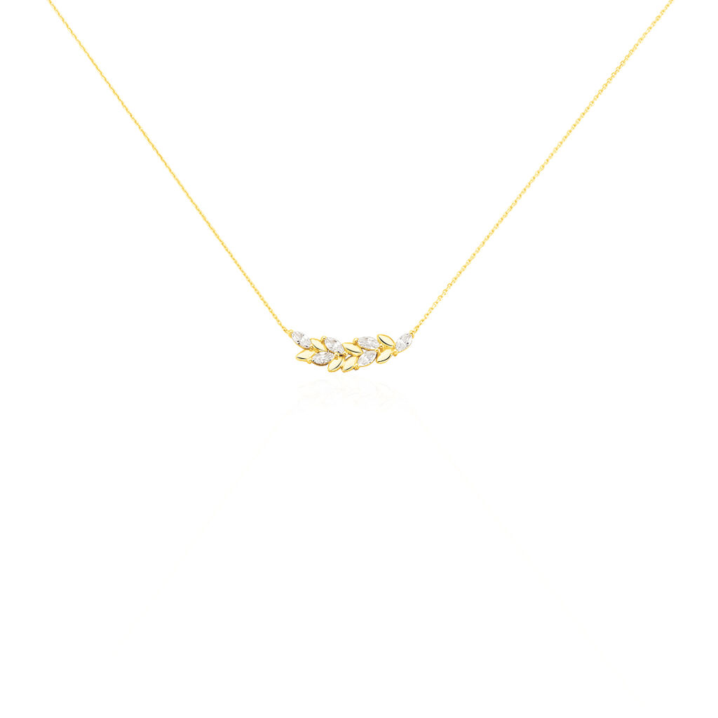 Collier Alexine Or Jaune Oxyde De Zirconium