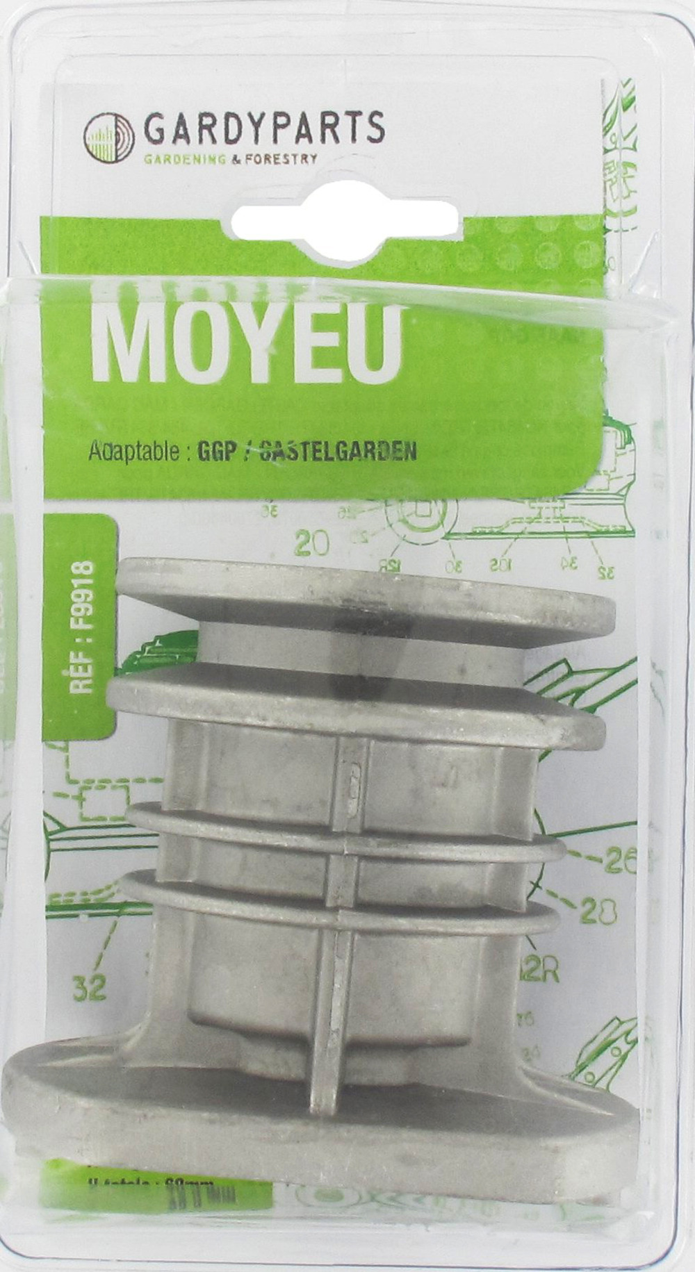 Moyeu de lame tondeuse adaptable remplace origine: 22465607/0, 122465607/4