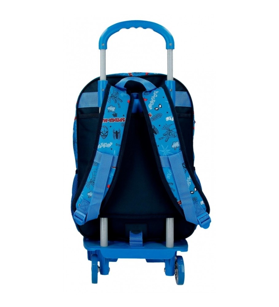 Joumma Bags Mochila Escolar Spiderman Totally awesome 42cm Dos Compartimentos con carro azul