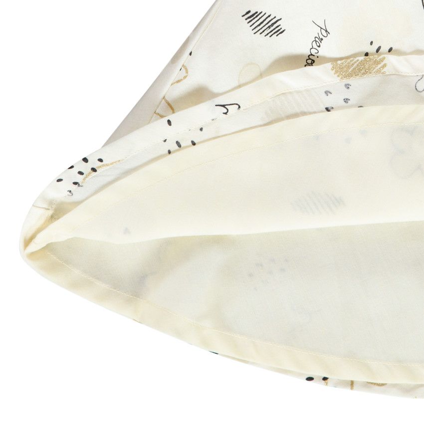 Jupe courte de cérémonie en coton imprimé fantaisie pour fille - Ecru