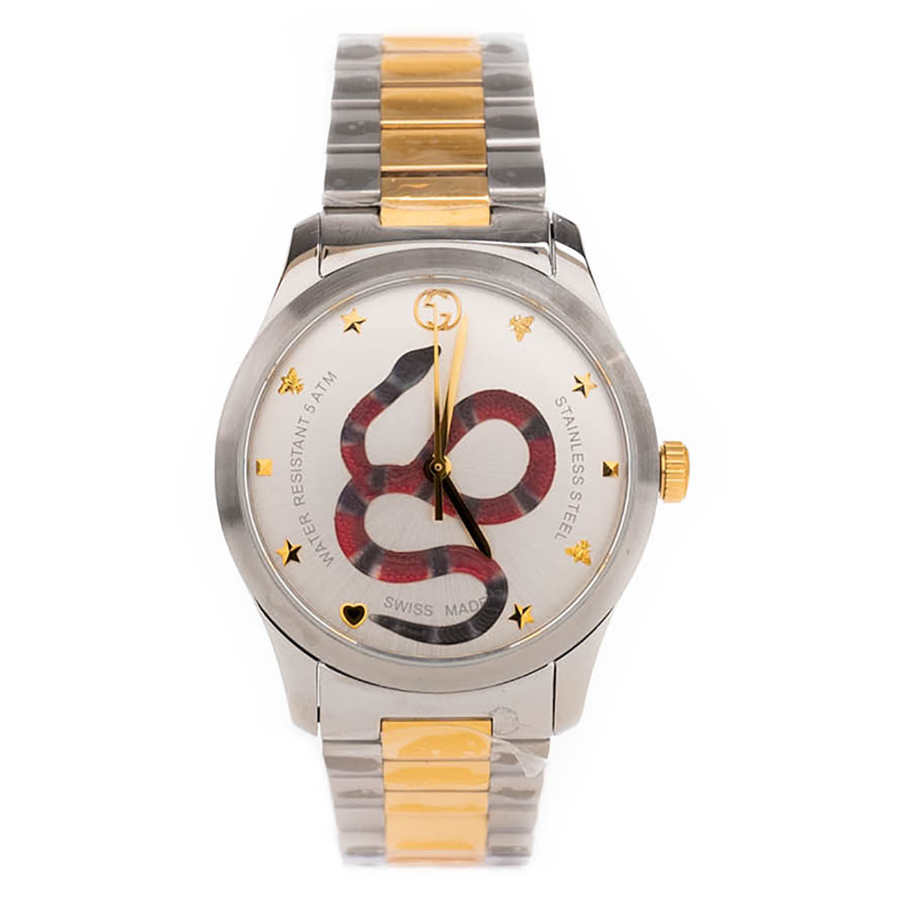 Gucci Montre en Acier G-timeless médium 38mm bicolore - Très bon état