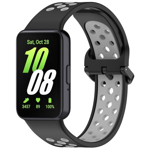 Samsung Galaxy Fit3 Silikon Armband Dual Color (Gelenkumfang: 160-230mm) - Schwarz / Grau