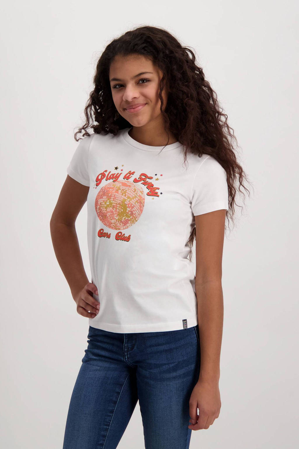 Cars T-shirt Seya met printopdruk wit