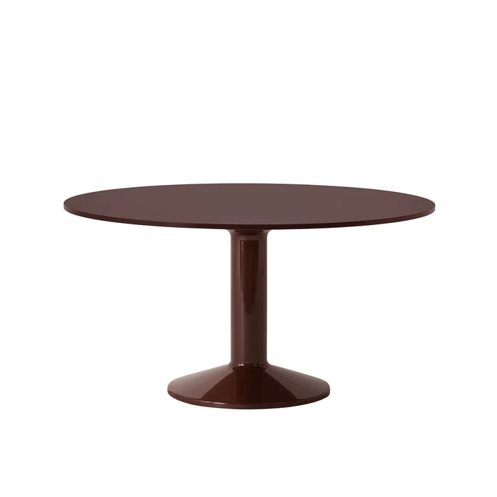 Muuto - Midst Esstisch, Ø 140 cm, Linoleum dunkelrot / rot